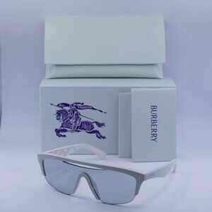 Burberry BE4460U 4172/69 Shield Sunglasses - White/Grey Silver Mirror